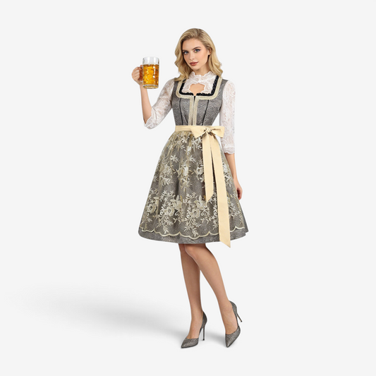 Oktoberfest-Kleid für Damen mit Rüschen und Borte