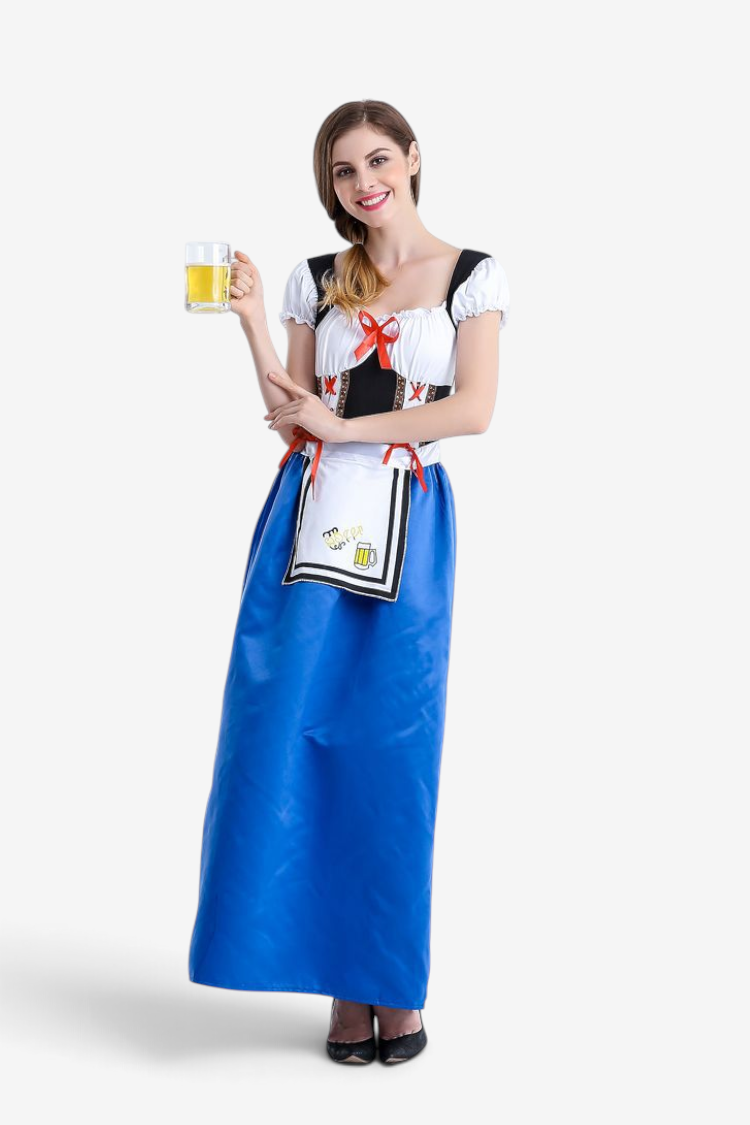 Oktoberfest-Kostüm für Damen mit Schnürcorsage und Trompetenärmeln