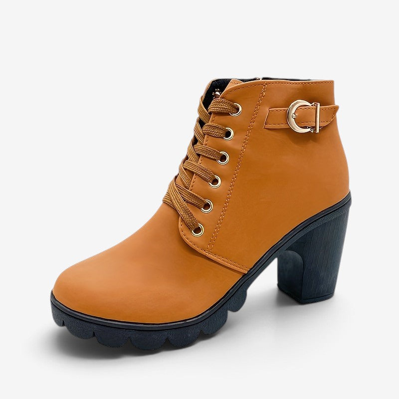 Damen-Schnürstiefelette mit Absatz