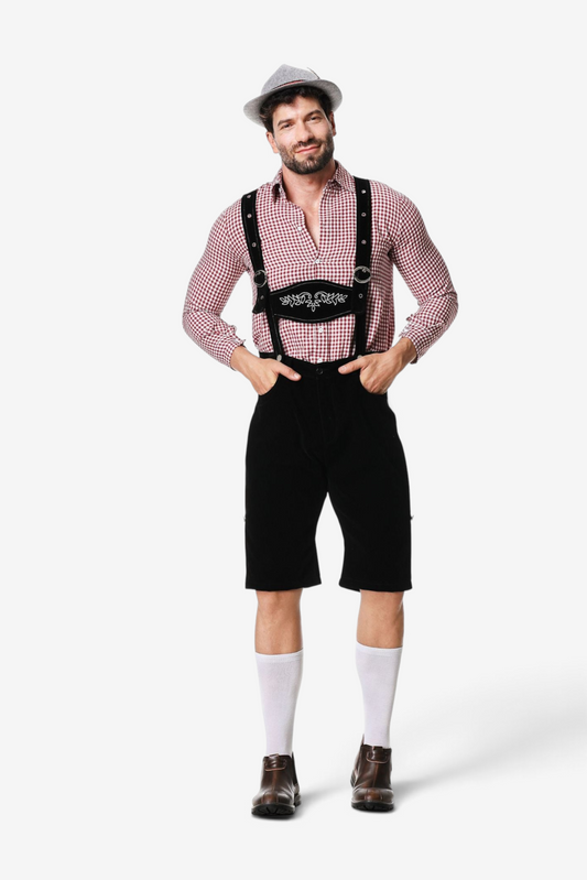 Trachten-Kniebundhose für Herren mit verstellbaren Trägern
