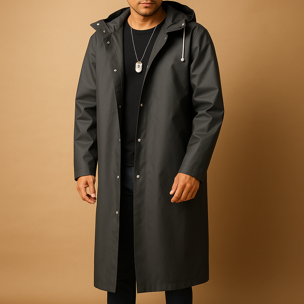 Lange wasserdichte EVA-Regenjacke für Männer | Niels