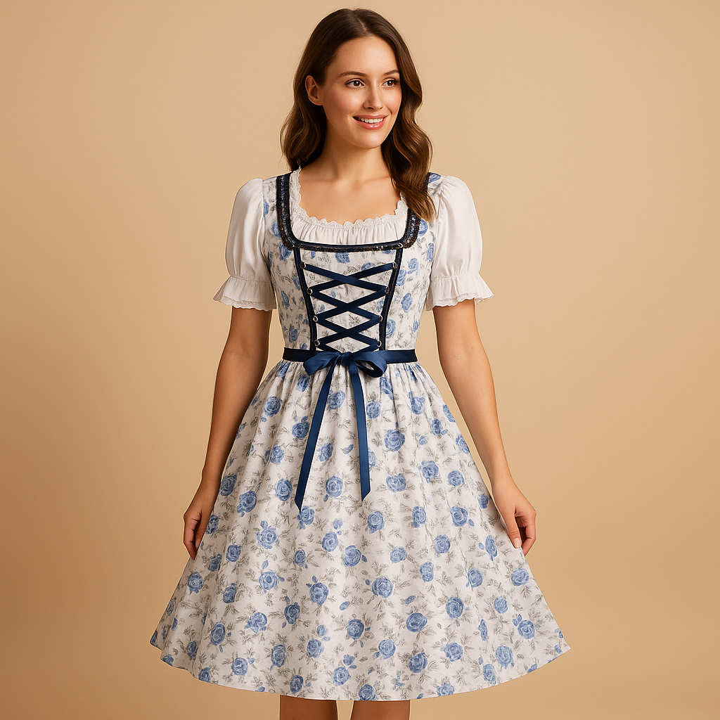 Oktoberfest-Kleid für Damen im traditionellen Stil mit Blumenmuster