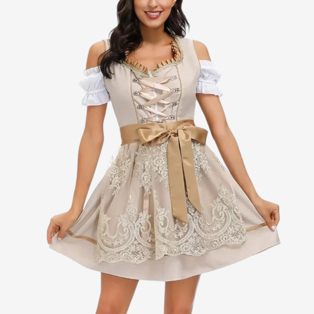 Dirndl-Kleid für Damen im traditionellen Stil mit Schürze