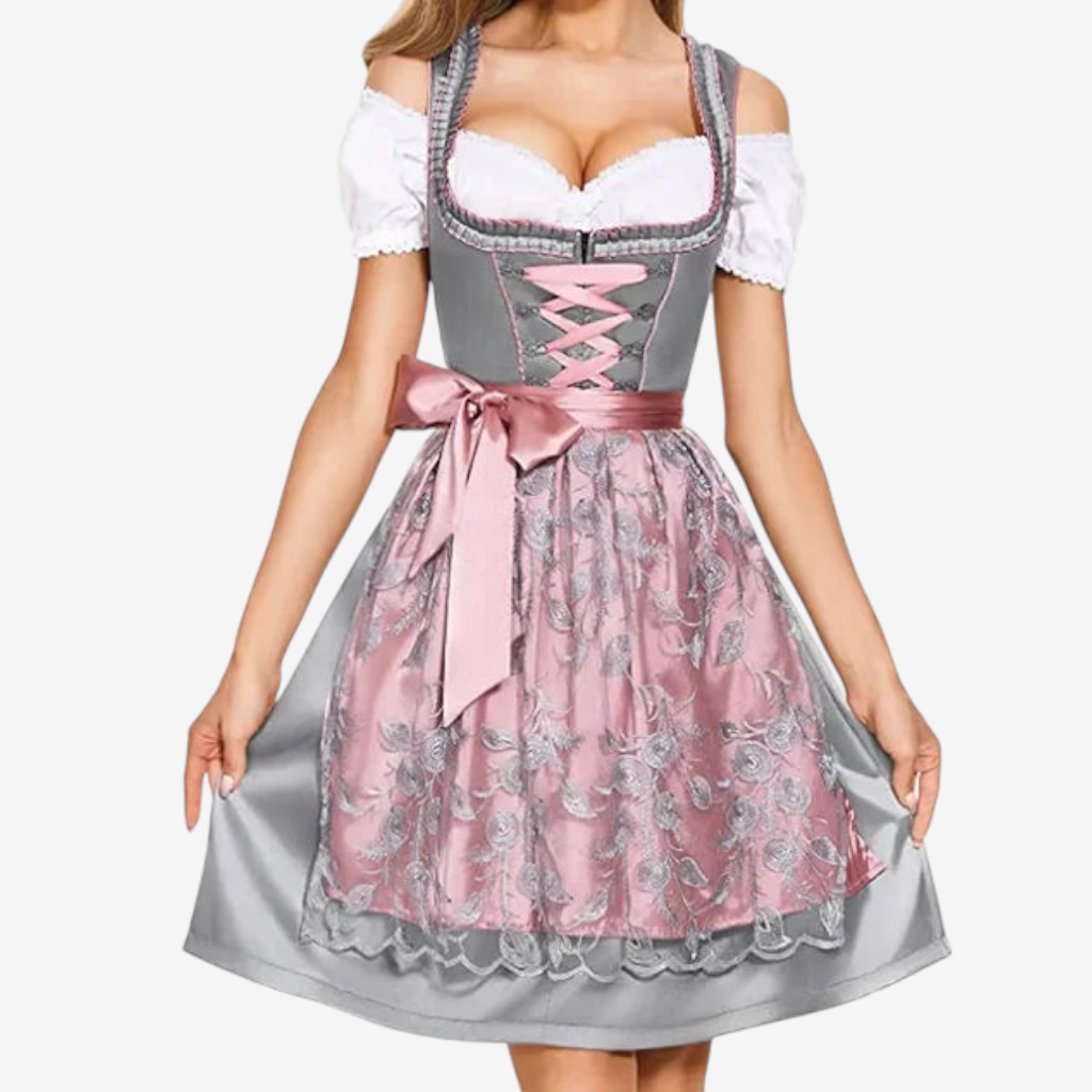 Dirndl-Kleid für Damen im traditionellen Stil mit Schürze