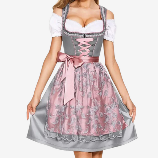 Dirndl-Kleid für Damen im traditionellen Stil mit Schürze