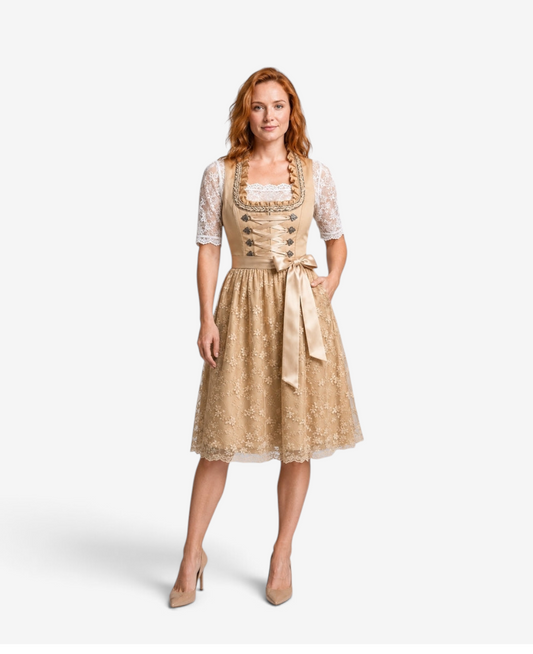 Dirndlkleid für Damen im traditionellen Stil mit Schnürmieder